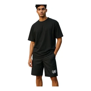 Rusty Shorts Mens Size 34 Black Striped Walk Skate Casual - Picture 1 of 17