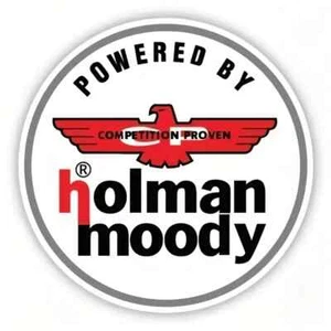 POWERED BY HOLMAN MOODY COMPETENCIA PROBADO 8" ALUMINIO LETRERO MANCAVE GARAJE ARTE - Imagen 1 de 1