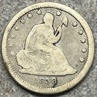 Nice Circulated Vg 1838 25c No Drapery Seated Liberty Silver Quarter