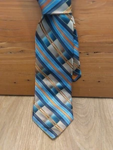Corbata Robert Talbott Carmel 100 % seda azul rayas multicolores 4x62 - Excelente estado - Imagen 1 de 5