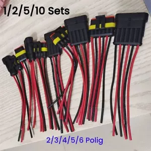 10x KFZ Stecker Steckverbindung Steckverbinder 2/3/4/5/6 polig Wasserdicht Kabel - Bild 1 von 10