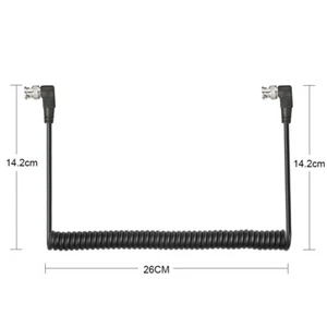 HD-SDI BNC plug right angle cable Jumper Coil Coiled 1M Coil-Based SDI Cable 75Ω - Afbeelding 1 van 4