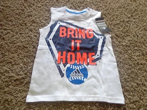 Adidas Jungen Neu mit Etikett Gr. 4 weiß Muskel Baseball Tank BRING IT HOME Baumwolle Base/Ball - Bild 1 von 4