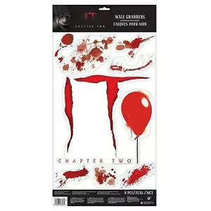 IT Clown Horror Halloween Wall Window Red Balloon Sticker Party Decoration Blood - Picture 1 of 1