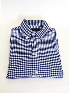 Ralph Lauren Blue Gingham Long Sleeve 4 Button Cotton Polo Sz M NWOT - Picture 1 of 1