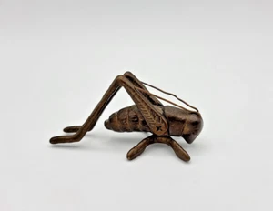 Vintage Sculpture Brass Small Grasshopper or Cricket Figurine 3.5" Length - Picture 1 of 7