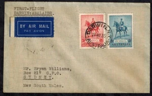 Australia 1935 First Flight Cover w/MELBOURNE BACKSTAMP RARE - Picture 1 of 2