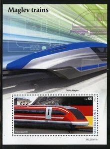 Sierra Leona 2022 Maglev Trains Souvenir Hoja Timbre Nh - Imagen 1 de 1