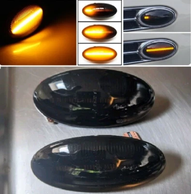 R50 MINI Cooper S JCW LED Dynamic Sequential Flowing Indicators Repeaters Black - Image 1 of 3