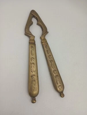 Brass Engraved Decorative Nutcracker Unmarked Vintage  - Image 1 of 4