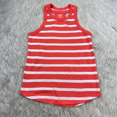 Mountain Hardwear женщин S оранжевый белый в полоску ребристый спортивная майка - Изображение 1 из 4