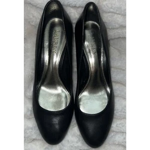 Zapatos de salón de cuero LAUREN RALPH LAUREN 8.5 B Hala negros punta cerrada. - Imagen 1 de 7