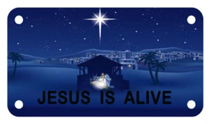 Christian Nativity 4" X 7" ATV Motorcycle License Plate Christian Emblem II - Bild 1 von 2