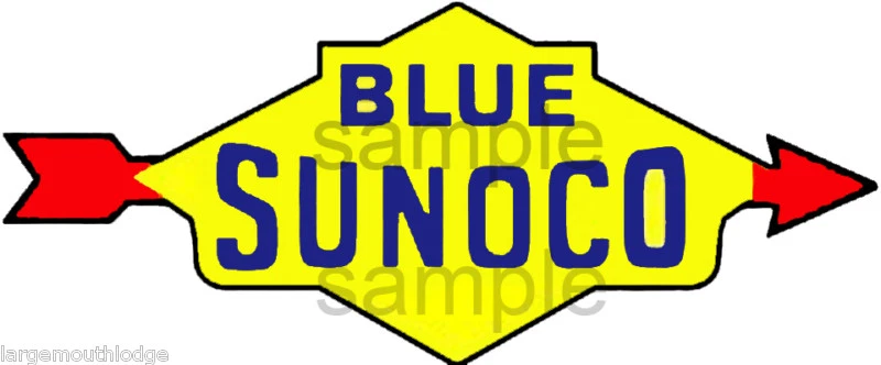 4 INCH BLUE SUNOCO VINTAGE STYLE ARROW DECAL STICKER  - Image 1 of 1