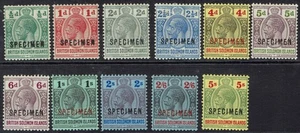 ISLAS SALOMÓN BRITÁNICAS 1914 KGV RANGO DE MUESTRAS A 5/- WMK MULTI CORONA CA - Imagen 1 de 2