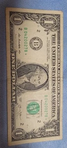 B07206407 *2013 "B" $1 ONE DOLLAR STAR NOTE BILL DUPLICATE SERIES B  - Picture 1 of 2