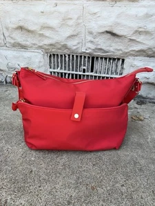 Radley Alpha Purse Women’s Large Red Satin Crossbody Handbag - Picture 1 of 12