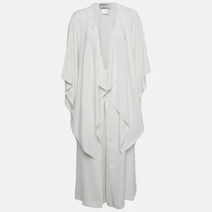 Valentino White Crepe Wide Leg Trousers and Cape Shrug Set S/One Size - Picture 1 of 9