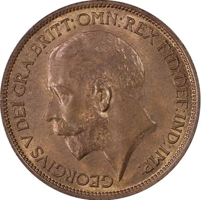 UK - 1921 George V Half Penny - PCGS MS66RB - RARE DATE SINGLE FINEST KNOWN! - Image 1 of 4