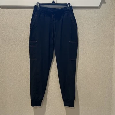 Calça Jogger Cargo Dickies Scrubs Cintura Média Preta Sólida com Bolsos Feminina Pequena P - Imagem 1 de 4