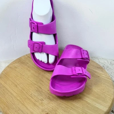 Sandalias Deslizantes Hebilla Ajustable Cómodas Informales Verano Piscina Fucsia Talla 7-8 Foto 1 de 4