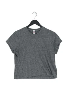 Hanes Women's Top S Grey Polyester with Cotton, Rayon Cropped - Picture 1 of 5