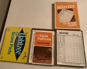 1980 YAHTZEE & 1978 Deluxe TRIPLE YAHTZEE SCORE PADS w/ boxes 169 Sheets Total - Bild 1 von 10