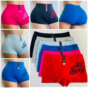 6 Pack Seamless One Size Boy shorts Panties Boxer Women Underwear Comfy Soft 252 - Picture 1 of 11
