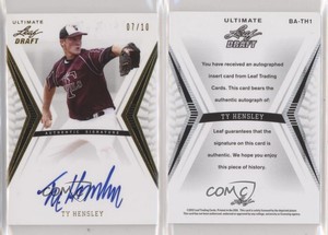 2012 Leaf Ultimate Draft Gold /10 Ty Hensley #BA-TH1 Auto