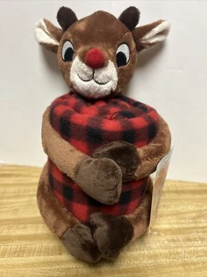 Manta de felpa y vellón Rudolph de Navidad 50" X 60" nueva Foto 1 de 4