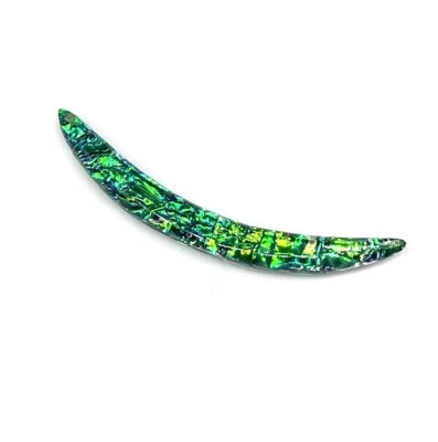 Green Opal Glitter Glass CURVED TUSK, Septum Tusk  size 12g to 5/8'' & Custom - Image 1 of 4