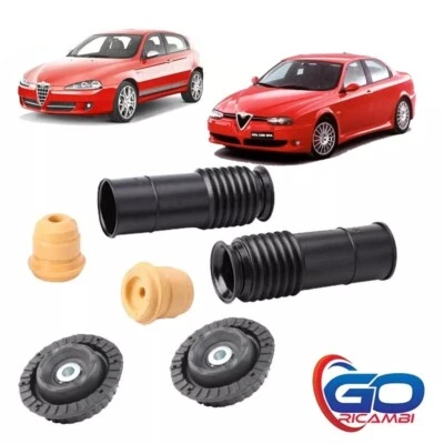 GOPARTS KIT 2 SUPPORTI E 2 TAMPONI AMMORTIZZATORI ANTERIORI PER ALFA ROMEO 147 e 156