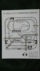 LIONEL D-106 DEALER DISPLAY 8' x 8' "O" OPERATING LAYOUT INSTRUCTION PHOTOCOPY - Picture 1 of 6