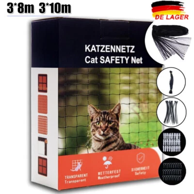 Katzennetz Balkonschutznetz Katzenschutznetz Balkonschutz OHNE Bohren 3x10m 3x8m - Bild 1 von 4