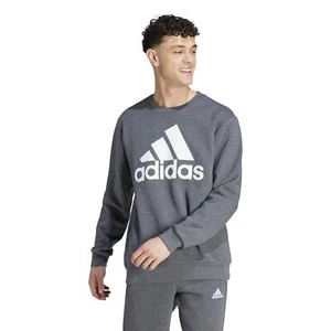 adidas Men's Essentials Fleece Big Logo Sweatshirt, Dark Grey Heather, Medium - Picture 1 of 3