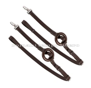 Leather Training Fixed Reins with Rubber Shock Absorbing Ring - Photo 1 sur 4