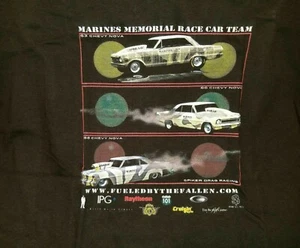 NEW FUELED BY THE FALLEN 1963 CHEVY NOVA USMC MARINES RACING RACE CAR T SHIRT L - Picture 1 of 3