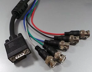 Cable de monitor de 2 m VGA -> 5x BNC (RGB) núcleo de ferrita #g092 - Imagen 1 de 1