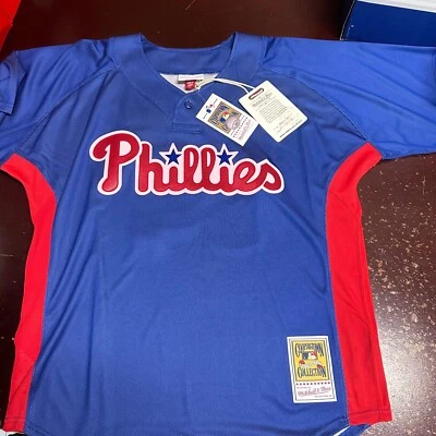 Mitchell & Ness Mens Blue #34 Roy Halladay Philadelphia Phillies Baseball Jersey - Image 1 of 4