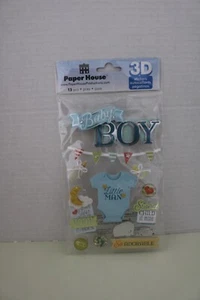 Paper House 3D Baby Boy Stickers Phrases Moon Bottles Outfit Elephant Scrapbook - Picture 1 of 4