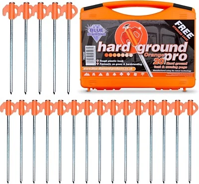 Blue Diamond Tent Pegs Heavy Duty Pegs Hard Ground Awning Pegs Case of 20 PEG230 - Image 1 of 4