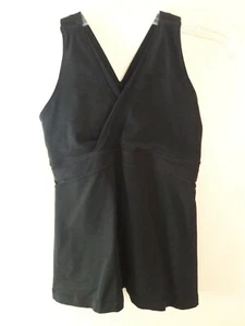 Camiseta sin mangas negra Lululemon sin mangas elástica yoga malla espalda - Imagen 1 de 4