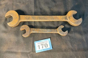 2 HALFORDS SPANNER WRENCH TOOL VINTAGE USED CLASSIC AUTO 1/2 7/16 1/4 5/16 W CAR - Picture 1 of 9