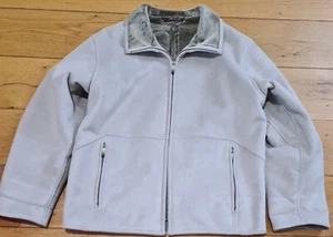 Bugatti Coat Stone Faux Fur Lined Soft Suede Natural Size 38R - Picture 1 of 6