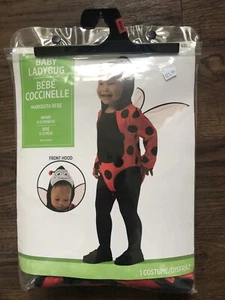Marienkäfer Mädchen Kleinkind 6-12 Monate Halloween Kostüm mit Flügeln Modern Held Neu - Bild 1 von 3