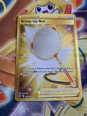 Scoop Up Net 207/192 Gold Secret Full Art Rare Rebel Clash Pokemon TCG Card - NM - Image 1 of 2