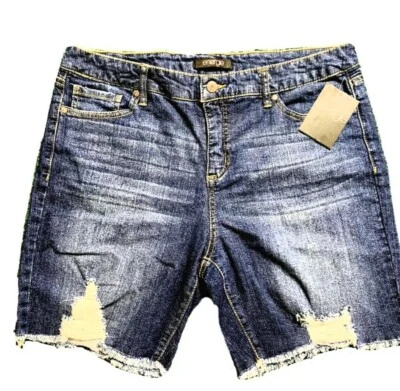 Energie Womens Juniors Bermuda Destructed Cut Off Jean Shorts Size 3 New - Image 1 of 4