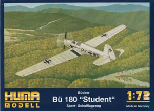 Bücker Bü 180 "Student" Sport- / Schulflugzeug 1:72 Huma Modell 3008 Luftwaffe - Picture 1 of 1