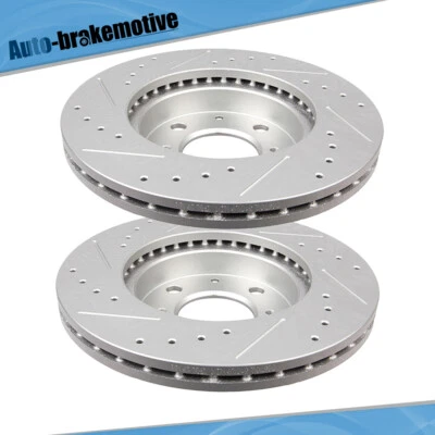 Discos rotores de freno delanteros perforados y ranurados para Honda Civic del Sol CRX LX S Si Foto 1 de 4