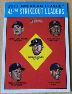 J. VERLANDER/C.C.SABATHIA 2012 TOPPS HERITAGE K LEADERS Card #10 NM-MT Condition - Picture 1 of 2